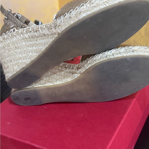Gold Studded Espadrille Wedge Sandals Used Size 40